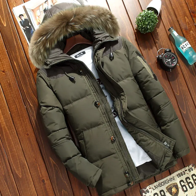 Winter Men's Thick Hooded Down Jacket Casual Mens Solid Color White Duck Down Coat with Fur Collar Male Warm Zipper Outwear Top
Winter Men's Thick Hooded Down Jacket Casual Mens Solid Color White Duck Down Coat with Fur Collar Male Warm Zipper Outwear Top