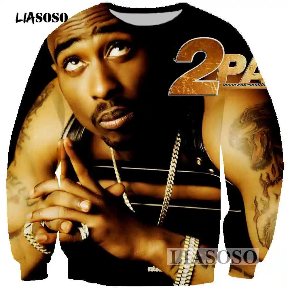 Liasoso новый персонаж sporweat Для мужчин Women3D принт 2Pac Тупак Шакур Толстовка Толстовки