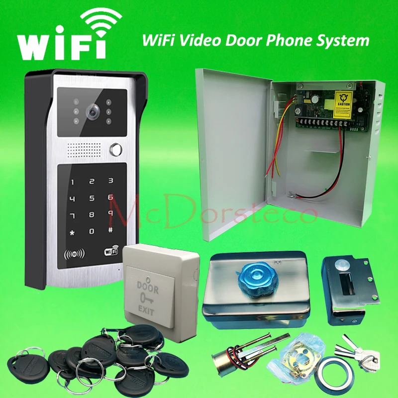 Android ISO приложение wifi видео телефон двери RFID и код кнопочный дверной Звонок