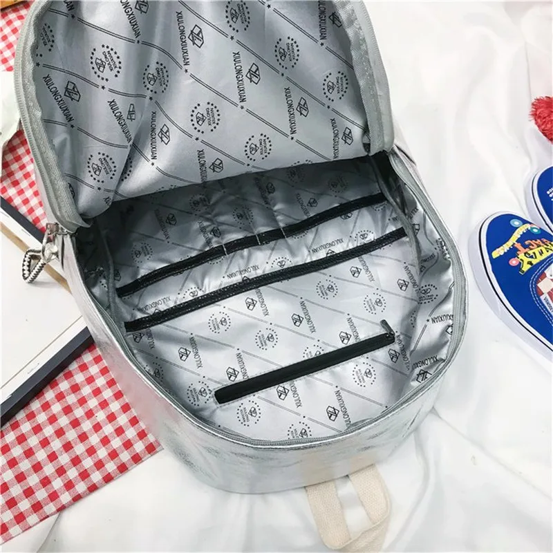 Golden backpack Solid Silver School Bag for Girls or Boys College style Large Capacity Leisure Or Travel Bag for Women Package
Golden backpack Solid Silver School Bag for Girls or Boys College style Large Capacity Leisure Or Travel Bag for Women Package