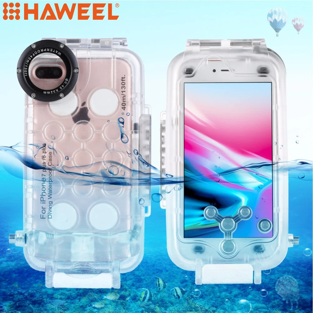 HAWEEL Diving Housing For iPhone 7/8&7/8plus 40M/130FT Waterproof Photo Underwater Cover Case For iPhone
HAWEEL Diving Housing For iPhone 7/8&7/8plus 40M/130FT Waterproof Photo Underwater Cover Case For iPhone