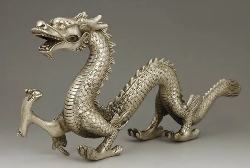 

Большая китайская статуя дракона из белой меди