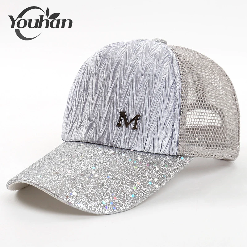 YOUHAN 2018 женская модная шляпа сияющая вышитая Летняя M Кепка бейсболка для досуга