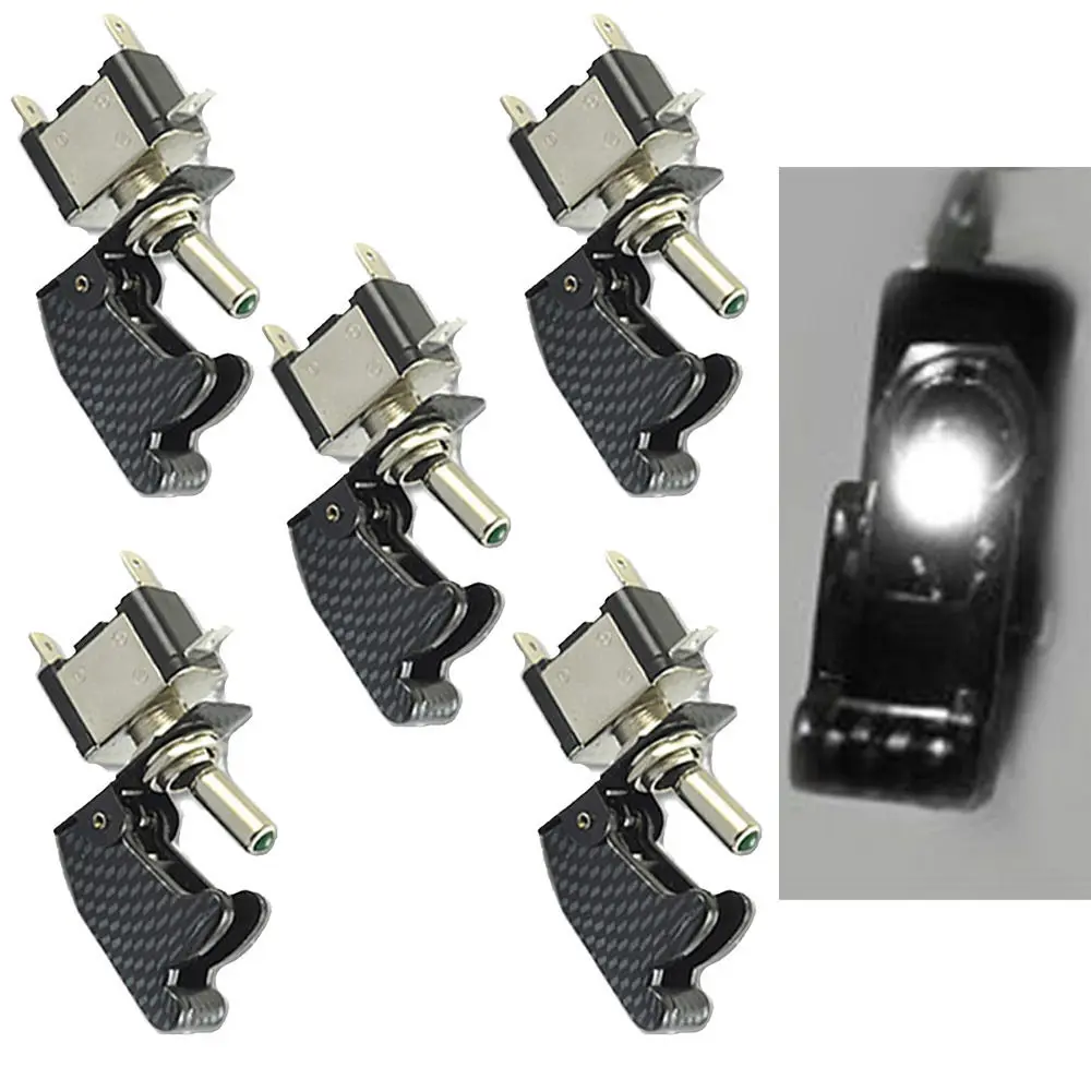 EE support 5Pcs 12V 20A White LED Light Switch Carbon Fiber Color Toggle Switch Light Racing Car Accessories
EE support 5Pcs 12V 20A White LED Light Switch Carbon Fiber Color Toggle Switch Light Racing Car Accessories