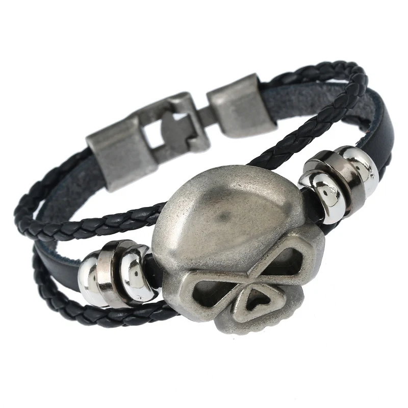 Black Genuine Leather Punk Retro Rock Cuff Strand Beads Cute Alloy Bone Skull Pirate Charm Men Bracelets For Women Homme Jewelry
Black Genuine Leather Punk Retro Rock Cuff Strand Beads Cute Alloy Bone Skull Pirate Charm Men Bracelets For Women Homme Jewelry