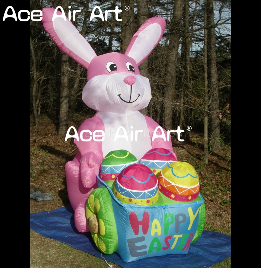 giant 10 feet inflatable party bunny pushing wheelbarrow with eggs for yard decoration
giant 10 feet inflatable party bunny pushing wheelbarrow with eggs for yard decoration