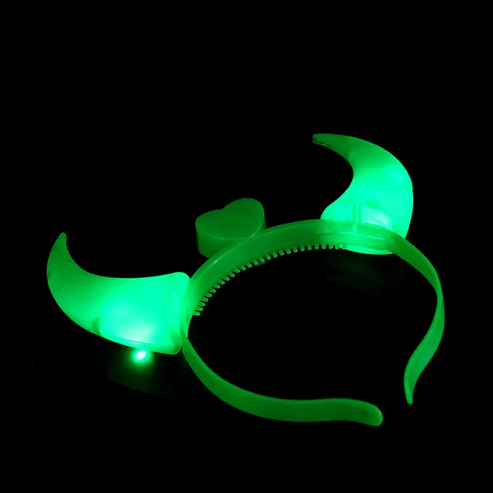 Lovely Light-Up Halloween Party Hair Band Plush ox horn Blinking Headband | Игрушки и хобби