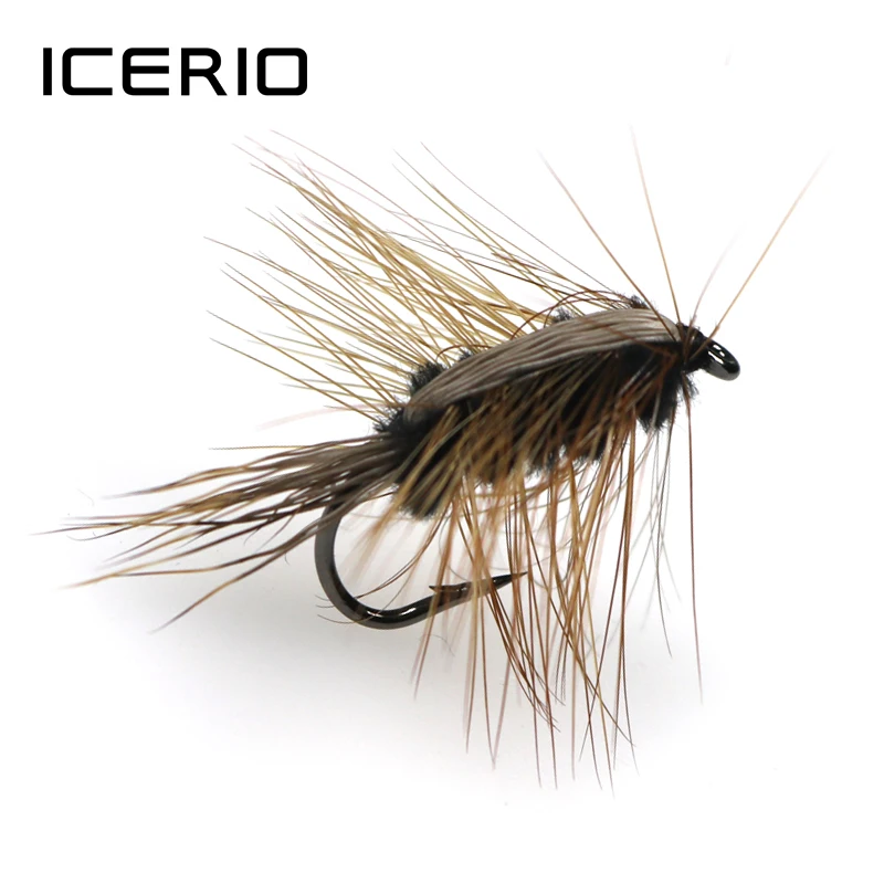 ICERIO 8 шт. шерстяной червь Caddis Nymphs мухи волосы оленя Жук форель муха рыболовные