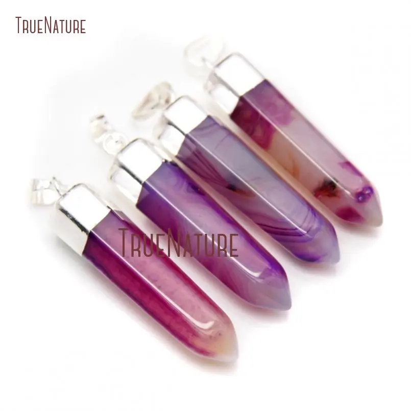 10Pcs Sliver Plated Faceted Hexagonal Prisms Pendant Purple Lace Agates Pendant Approx 43x10mm PM15929
10Pcs Sliver Plated Faceted Hexagonal Prisms Pendant Purple Lace Agates Pendant Approx 43x10mm PM15929