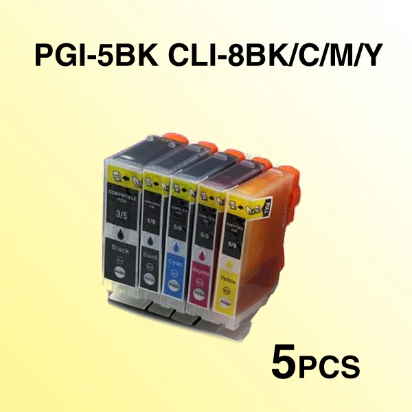 

5x compatible ink cartridge for canon PGI 5 CLI 8 Pixma iP4200 iP4300 iP4500 iP5200 iP5200R iP5300 MP500 MP510 printer