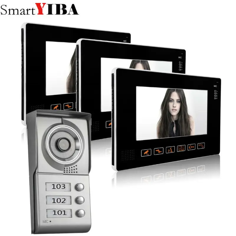 SmartYIBA 3 Units Apartment Intercom Wired 9"Video Door Phone Video Door Entry System Intercom Doorbell Camera Home Security Kit
SmartYIBA 3 Units Apartment Intercom Wired 9"Video Door Phone Video Door Entry System Intercom Doorbell Camera Home Security Kit