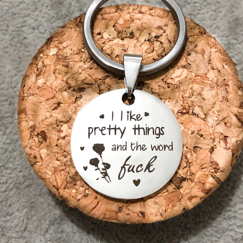 Creative Round Keychains Engraved I Like The Pretty Things And The World Key Holders Jewelry Gift For Men Women Accessories
Creative Round Keychains Engraved I Like The Pretty Things And The World Key Holders Jewelry Gift For Men Women Accessories
