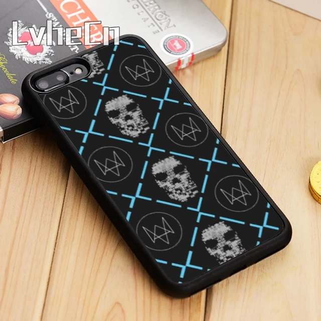 Чехол для телефона LvheCn Watch dogs с логотипом черепа iPhone 5 6s 7 8 plus 11 12 Pro X XR XS max Samsung S7 edge S9