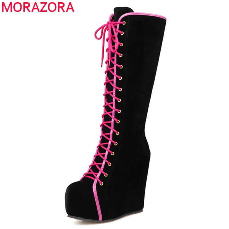 MORAZORA 2021 Newest knee high boots women flock round toe autumn winter boots party prom shoes woman wedges platform boots
MORAZORA 2021 Newest knee high boots women flock round toe autumn winter boots party prom shoes woman wedges platform boots