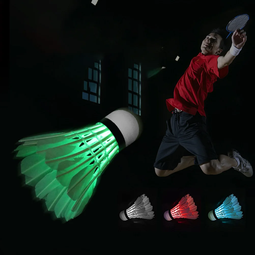 New 4Pcs LED Colorful Badminton Shuttlecock Ball Feather Dark Night Glowing Feather Lighting Balls Outdoor Sport Accessories #20
New 4Pcs LED Colorful Badminton Shuttlecock Ball Feather Dark Night Glowing Feather Lighting Balls Outdoor Sport Accessories #20