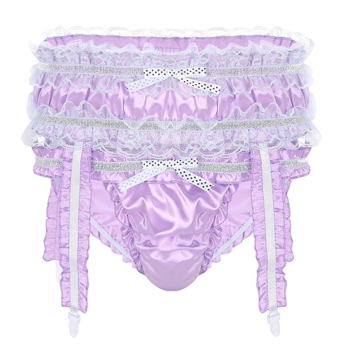 Sexy Briefs Men Sissy Panties Shiny Satin Ruffled Frilly Low Rise Underwear Lingerie Jockstraps Briefs with Garters Panties
Sexy Briefs Men Sissy Panties Shiny Satin Ruffled Frilly Low Rise Underwear Lingerie Jockstraps Briefs with Garters Panties
