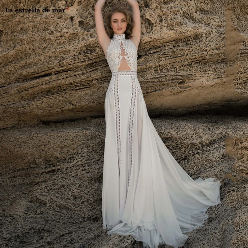 Vestido de noiva new high neck lace pearl back A Line ivory beach boho wedding dress long robe de mariee pretty suknia slubna
Vestido de noiva new high neck lace pearl back A Line ivory beach boho wedding dress long robe de mariee pretty suknia slubna