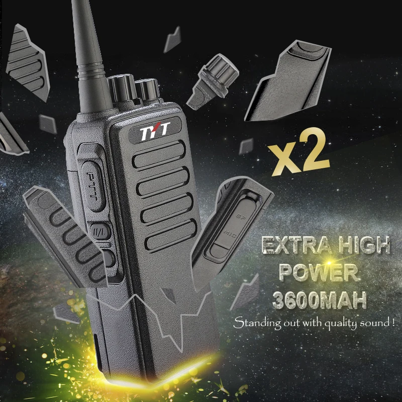 2PCS Original 10W Max Extra High Power TYT TC-3000A Professional Intercom VHF Radio Transceiver with 3600MAH Battery
2PCS Original 10W Max Extra High Power TYT TC-3000A Professional Intercom VHF Radio Transceiver with 3600MAH Battery
