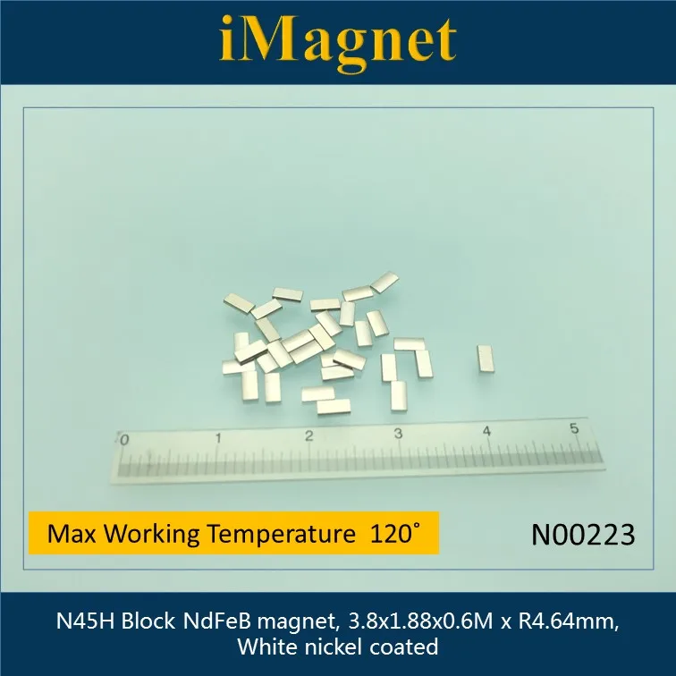 N00223 50 шт. N45H Блок Сильный редкоземельный неодимовый магнит, 3,8x1,88x0,6 м x r4.64 мм, магнит для холодильника
N00223 50 шт. N45H Блок Сильный редкоземельный неодимовый магнит, 3,8x1,88x0,6 м x r4.64 мм, магнит для холодильника