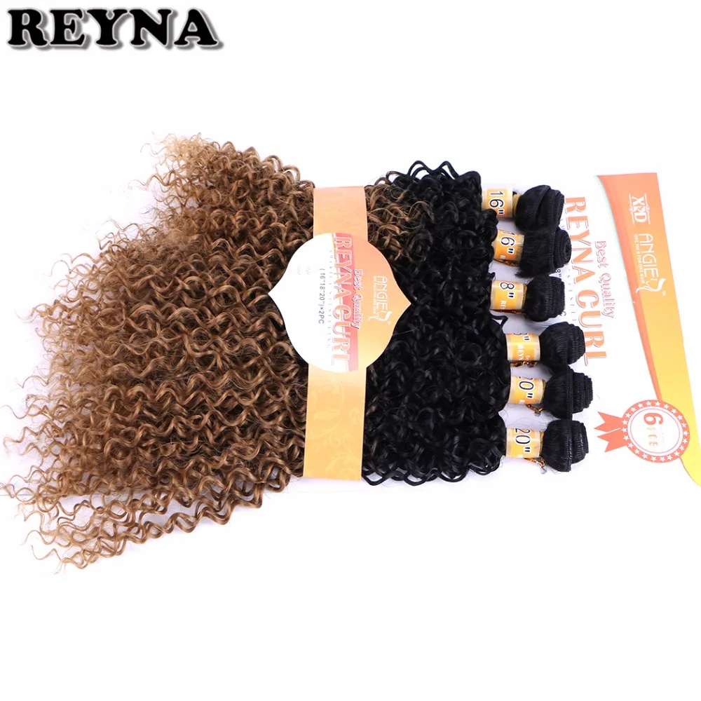 Афро кудрявые черные до золотые двухцветные ombre синтетические волосы для