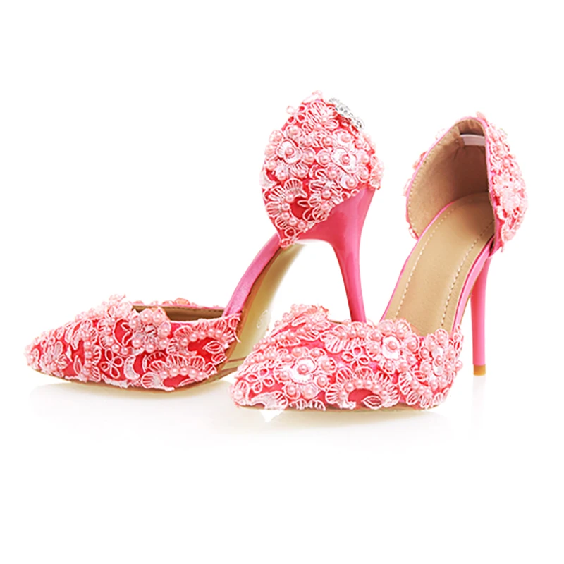 High Heels Wedding Shoes Woman Pumps Crystal Pearl Lace Decor Stiletto Bridal Shoes Pink Heels Pointed Toe Party Ladies Shoes
High Heels Wedding Shoes Woman Pumps Crystal Pearl Lace Decor Stiletto Bridal Shoes Pink Heels Pointed Toe Party Ladies Shoes
