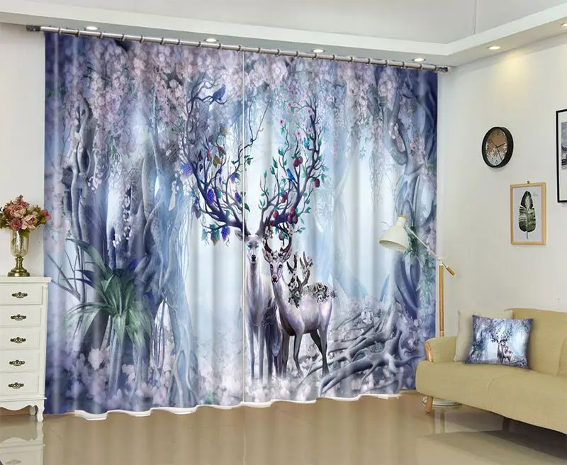 Modern window curtains home decoration fashion fabrics for curtains living room 3D Elk window treatment balcony
Modern window curtains home decoration fashion fabrics for curtains living room 3D Elk window treatment balcony