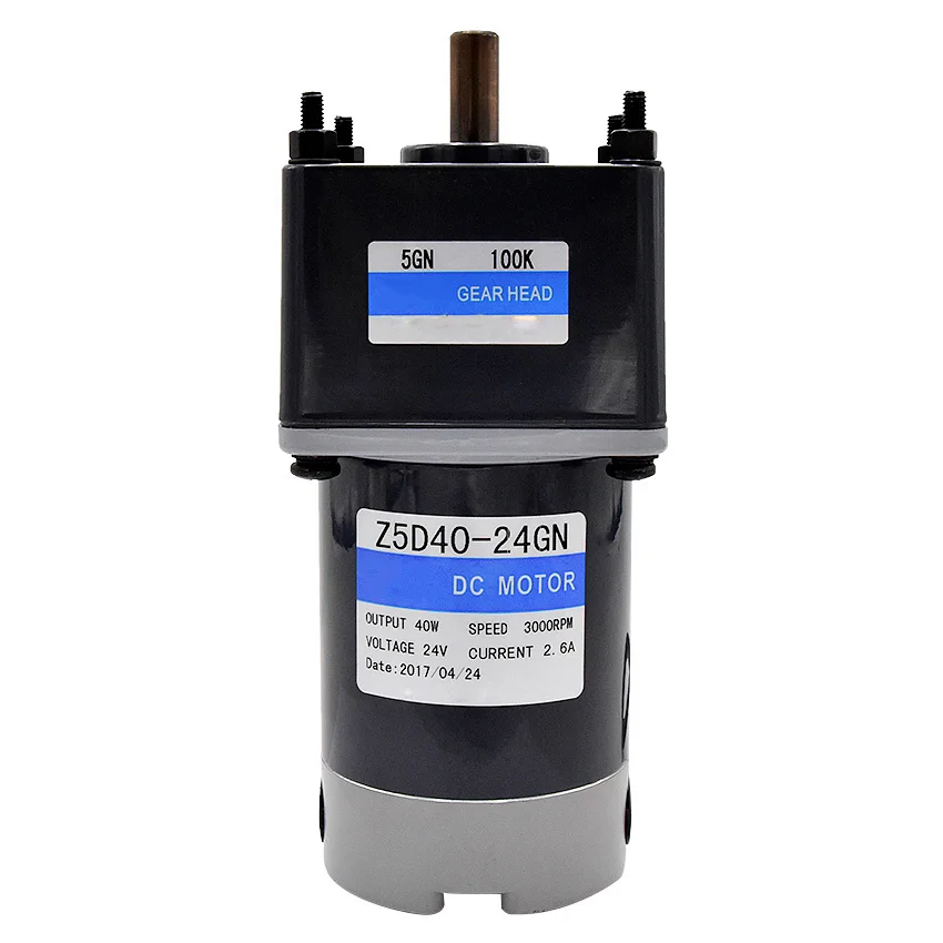 High Quality Z5D40-24GN / 5GN100K DC Motor 40W 3000rpm 24V 2.6A Micro DC Gear Motors DC Brush Gear Motor DC Motor Hot Selling
High Quality Z5D40-24GN / 5GN100K DC Motor 40W 3000rpm 24V 2.6A Micro DC Gear Motors DC Brush Gear Motor DC Motor Hot Selling