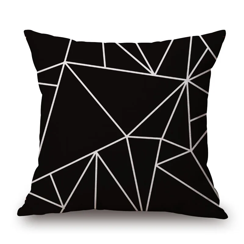 Простая черно-белая Геометрическая наволочка для подушки 43*43 см домашний декор