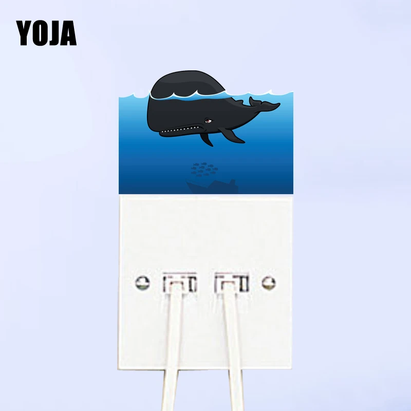 YOJA креативный настенный переключатель с большими китами на море наклейка для