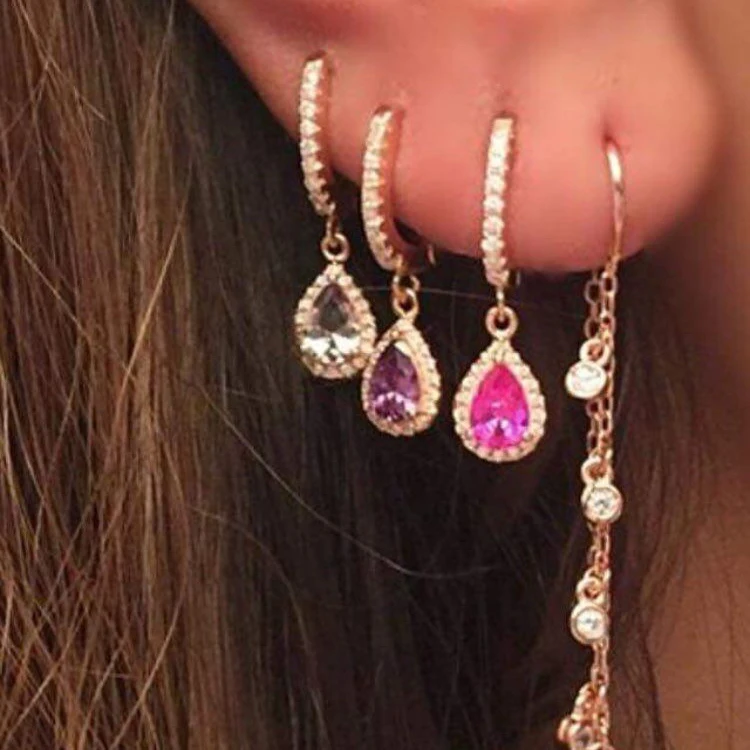 rose gold color dangle earring colorful summer gift tear drop micro pave cz black red elegant fashion women girl jewelry gift
rose gold color dangle earring colorful summer gift tear drop micro pave cz black red elegant fashion women girl jewelry gift