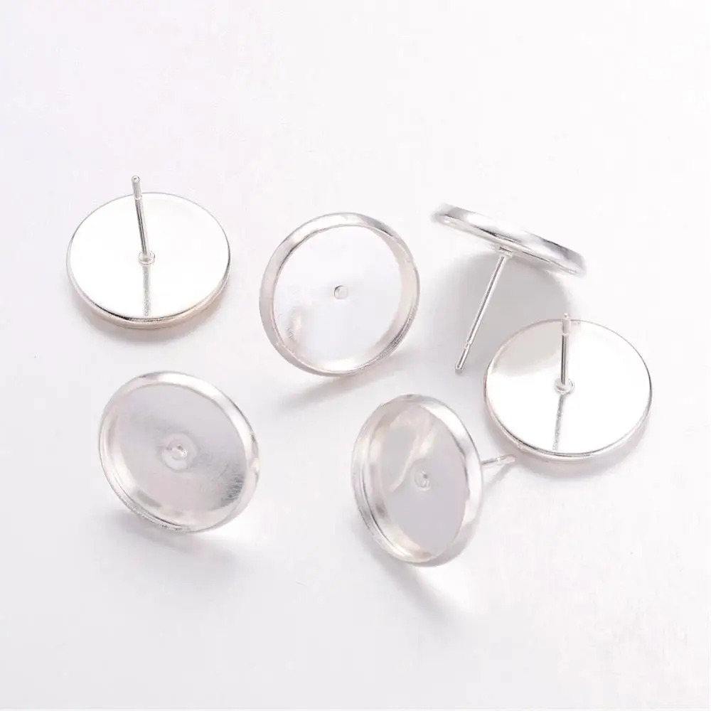 Brass Ear Studs Settings, Lead Free & Cadmium Free & Nickel Free, Silver, Tray: 12mm; 12mm; Pin: 0.7mm
Brass Ear Studs Settings, Lead Free & Cadmium Free & Nickel Free, Silver, Tray: 12mm; 12mm; Pin: 0.7mm