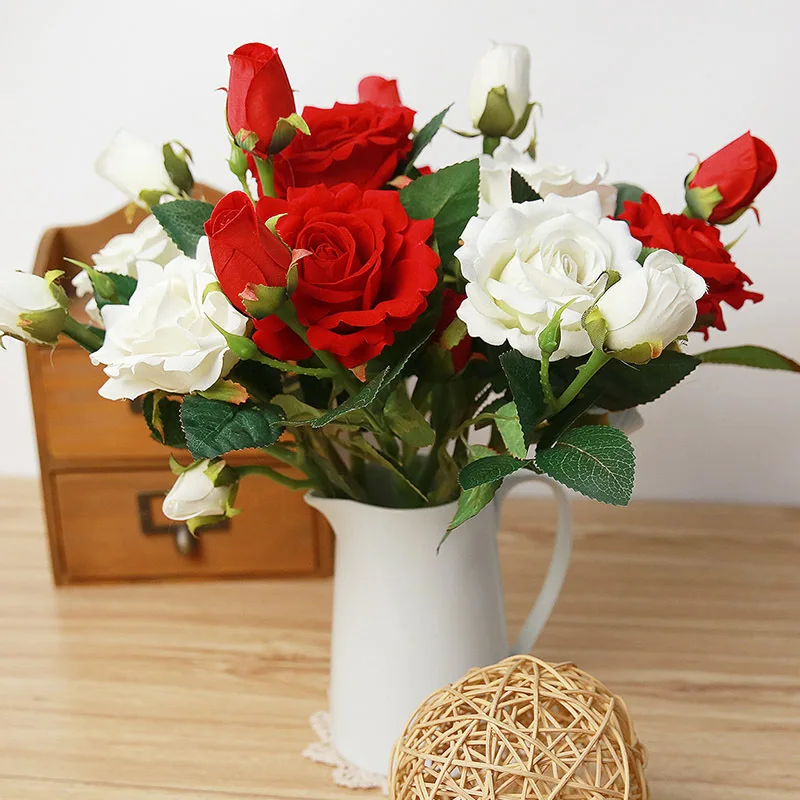 Artificial Velvet Rose 3 Heads Flower DIY Silk Flower for Party Home Wedding Decoration
Artificial Velvet Rose 3 Heads Flower DIY Silk Flower for Party Home Wedding Decoration