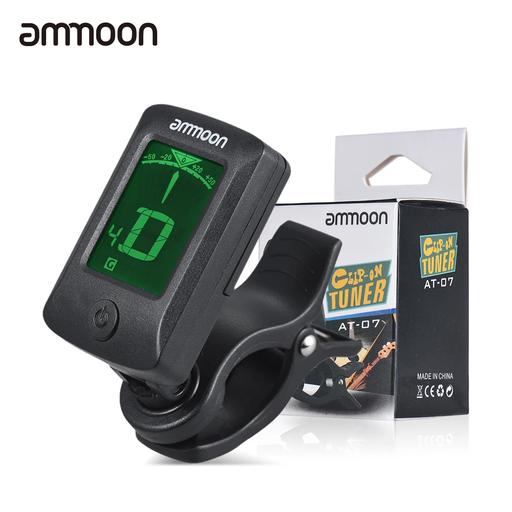 ammoon AT-07 Digital Electronic Clip-On Tuner LCD Screen for Guitar Chromatic Bass Ukulele C/ D Violin
ammoon AT-07 Digital Electronic Clip-On Tuner LCD Screen for Guitar Chromatic Bass Ukulele C/ D Violin
