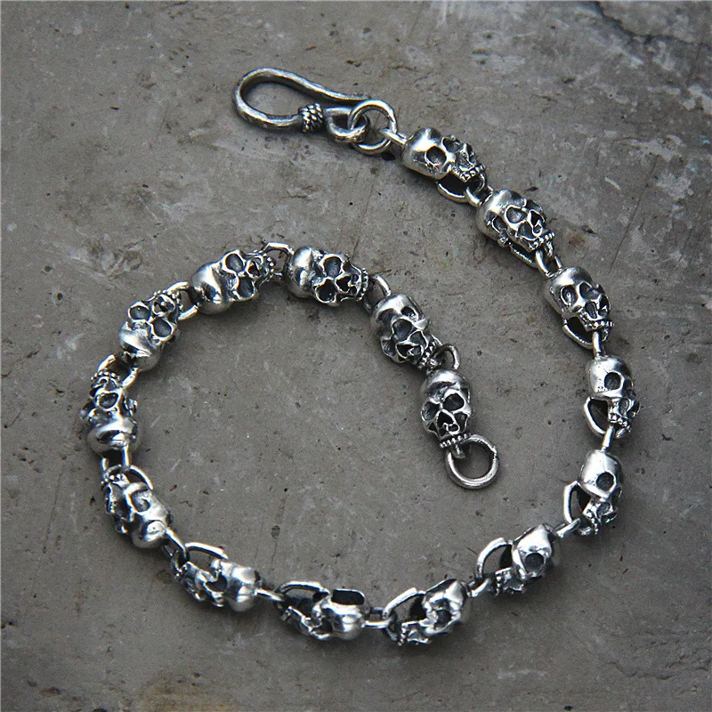 Fashion Punk Skull 925 Sterling Silver Charm bracelet 925 Silver Skull Bracelet Fashion Punk Handmade Original Bracelet Jewelry
Fashion Punk Skull 925 Sterling Silver Charm bracelet 925 Silver Skull Bracelet Fashion Punk Handmade Original Bracelet Jewelry