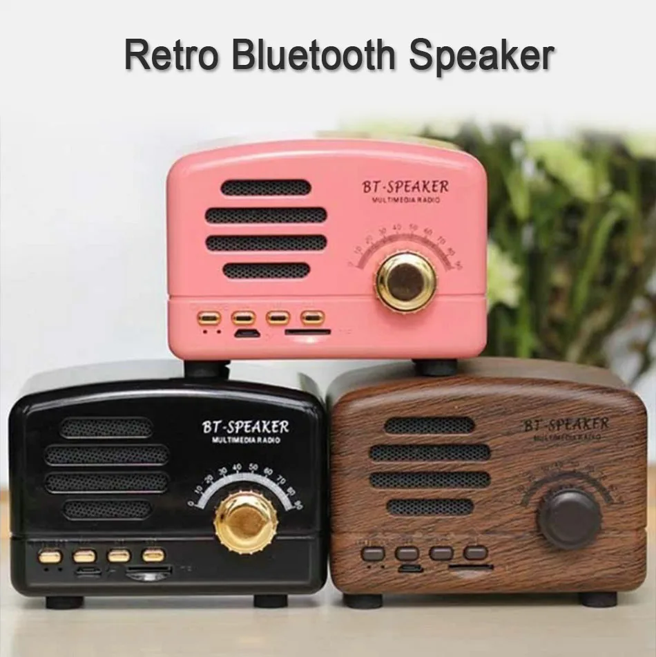 Retro Wireless Bluetooth Speaker Mini Portable Speakers Adjustable Heavy Bass Loudspeakers Support TF Card FM Radio Music Player
Retro Wireless Bluetooth Speaker Mini Portable Speakers Adjustable Heavy Bass Loudspeakers Support TF Card FM Radio Music Player
