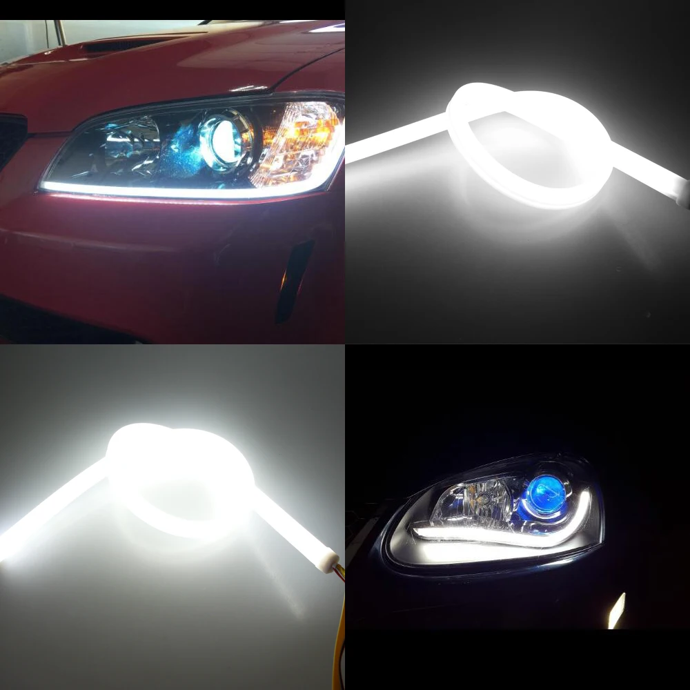 Daytime Running Light Ultra fine Dual color 60cm DRL Flexible Soft Tube silicone Car LED Strip White Turn signal Yellow Flowing
Daytime Running Light Ultra fine Dual color 60cm DRL Flexible Soft Tube silicone Car LED Strip White Turn signal Yellow Flowing