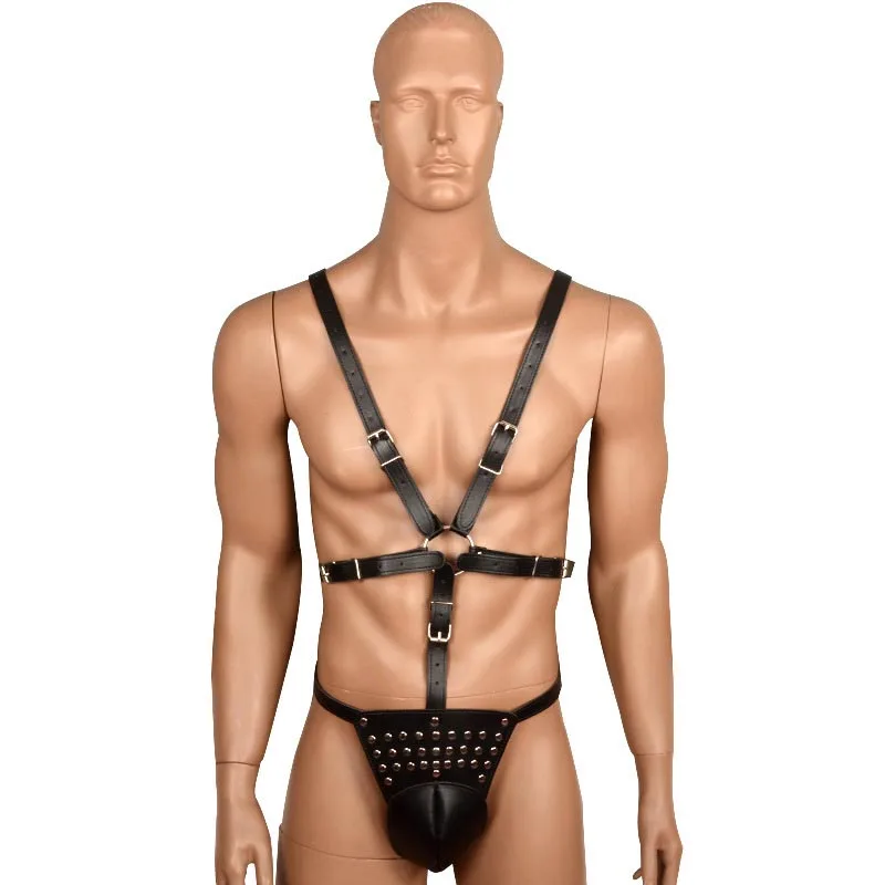 Sexy Men Faux Leather Suspender Singlet with Studded Bulge Pouch Fetish Macho Play Costume
Sexy Men Faux Leather Suspender Singlet with Studded Bulge Pouch Fetish Macho Play Costume