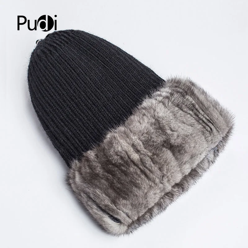 Pudi HF7041 women's winter hats new mink hat simple silver fox ball simple and easy to warm a variety of colors optional 
Pudi HF7041 women's winter hats new mink hat simple silver fox ball simple and easy to warm a variety of colors optional