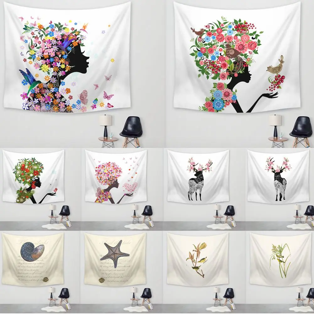 Flower Elk Girl Pattern Tapestry Beach Throw Mat Yoga Rug Deer Wall Hanging Gobelin Modern Home Decor Art Crafts
Flower Elk Girl Pattern Tapestry Beach Throw Mat Yoga Rug Deer Wall Hanging Gobelin Modern Home Decor Art Crafts