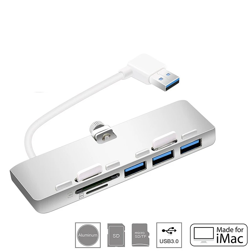 Алюминий USB 3 0 хаб порта USB3.0 комбо адаптер разветвитель с SD/TF Card Reader Для iMac тонкий