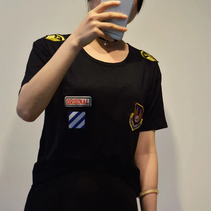 Women vintage Modal Black T-shirt young girls basic Epaulette Tees short sleeveCasual slim brand tops
Women vintage Modal Black T-shirt young girls basic Epaulette Tees short sleeveCasual slim brand tops