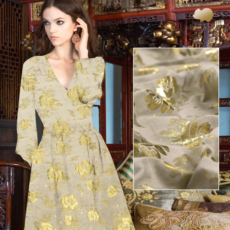 Gold jacquard silk fabric crisp fashion dress silk fabric 24mm silk cotton jacquard fabric wholesale cotton cloth
Gold jacquard silk fabric crisp fashion dress silk fabric 24mm silk cotton jacquard fabric wholesale cotton cloth