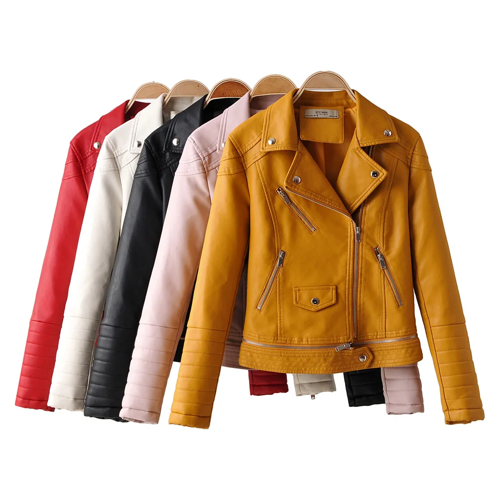 New Yellow faux leather jacket women biker fall 2019 motorcycle vintage Casual Autumn Winter Zipper Coat Long Sleeve Jackets
New Yellow faux leather jacket women biker fall 2019 motorcycle vintage Casual Autumn Winter Zipper Coat Long Sleeve Jackets