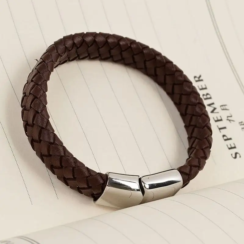 Модный кожаный браслет Stingray цветной из нержавеющей стали с магнитной застежкой