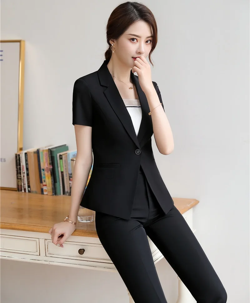 Formal 2 Piece Sets With Pants and Tops Uniform Styles Women Business Work Wear 2019 Summer Ladies Blazers Suits Pants Suits
Formal 2 Piece Sets With Pants and Tops Uniform Styles Women Business Work Wear 2019 Summer Ladies Blazers Suits Pants Suits