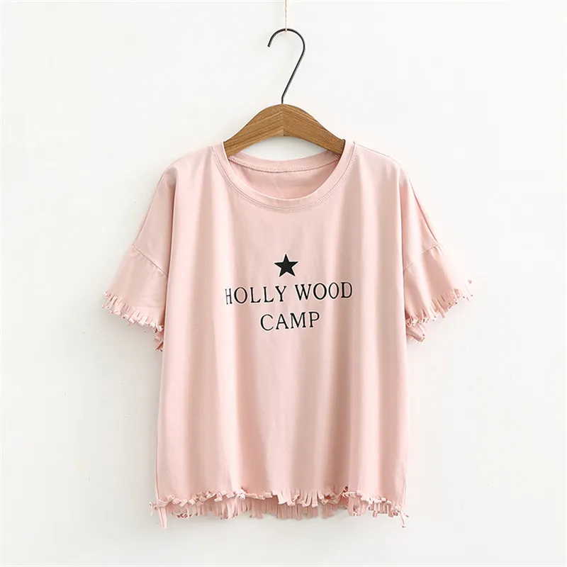 Summer new casual printing tassel T-shirt female, Europe and the United States street fashion trend wild T-shirt ladies
Summer new casual printing tassel T-shirt female, Europe and the United States street fashion trend wild T-shirt ladies
