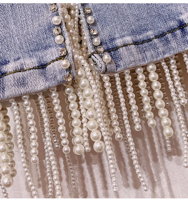 Nail-pearl Fringed High-waist Jeans Trousers Lady's Water Drill Pearl Light-colored Slim Fashion Women Club Jeans Pants
Nail-pearl Fringed High-waist Jeans Trousers Lady's Water Drill Pearl Light-colored Slim Fashion Women Club Jeans Pants