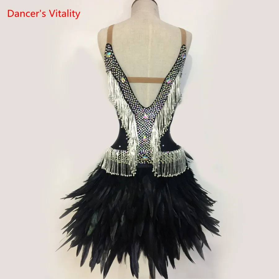 Senior Diamond Feathers Latin Dance Dress Girls Latin Dance Ballroom dance Dress Childrens' Dance Performance Costumes
Senior Diamond Feathers Latin Dance Dress Girls Latin Dance Ballroom dance Dress Childrens' Dance Performance Costumes