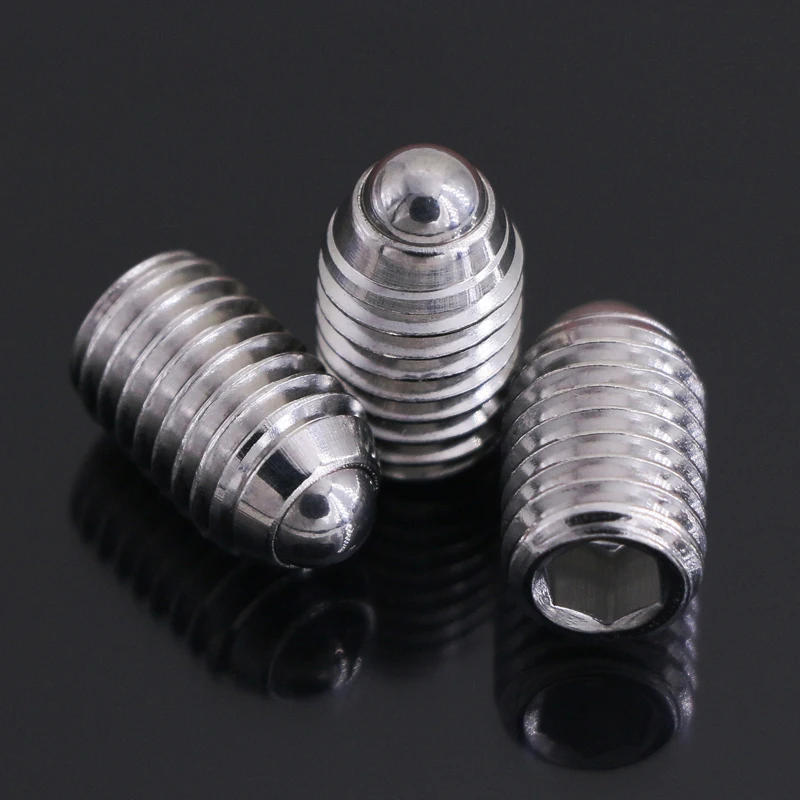 

8pcs M4 stainless steel Hex Socket Spring Ball Set Screw Wave Beads Positioning Marbles Tight Spring Plunger 6mm-20mm length