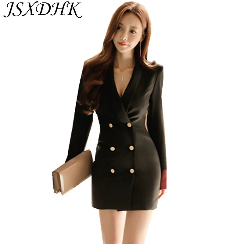JSXDHK Office Lady Women Pencil Dress 2021 Autumn Hit Color Double-Breasted Long Sleeve Formal Bodycon Notched Collar Work Dress
JSXDHK Office Lady Women Pencil Dress 2021 Autumn Hit Color Double-Breasted Long Sleeve Formal Bodycon Notched Collar Work Dress